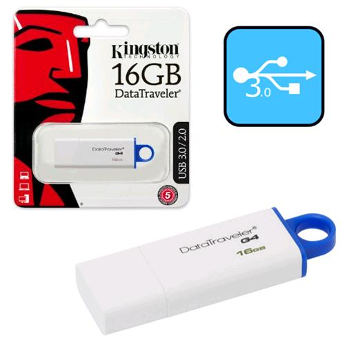 Флеш-накопитель Kingston 16GB USB 3.0 Data Traveler G4 (DTIG4) (White & Blue) 2