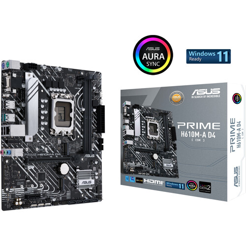 ASUS H610M-A D4/CSM/ LGA1700/ 14/13/12th CPU/ D-Sub/HDMI/DP/ mATX/ RETAIL