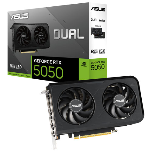 ASUS Dual GeForce RTX 5050 8GB GDDR6 PCI Express 5.0 x8 ATX Graphics Card