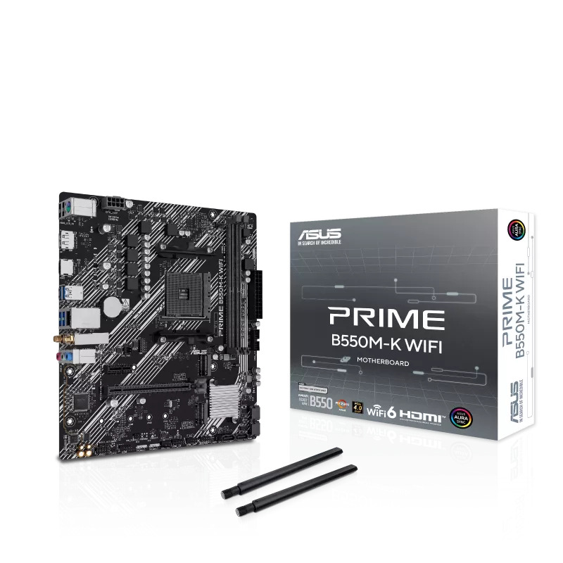 ASUS PRIME B550M-K WIFI AMD B550 AM4 DDR4 Micro ATX Wi-Fi 6 Motherboard