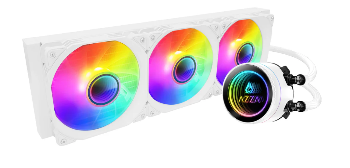(White) AZZA GALEFORCE LCAZ-360C-ARGB-W, 360mm AIO Liquid cooler, ARGB PWM Hydro Bearing, White
