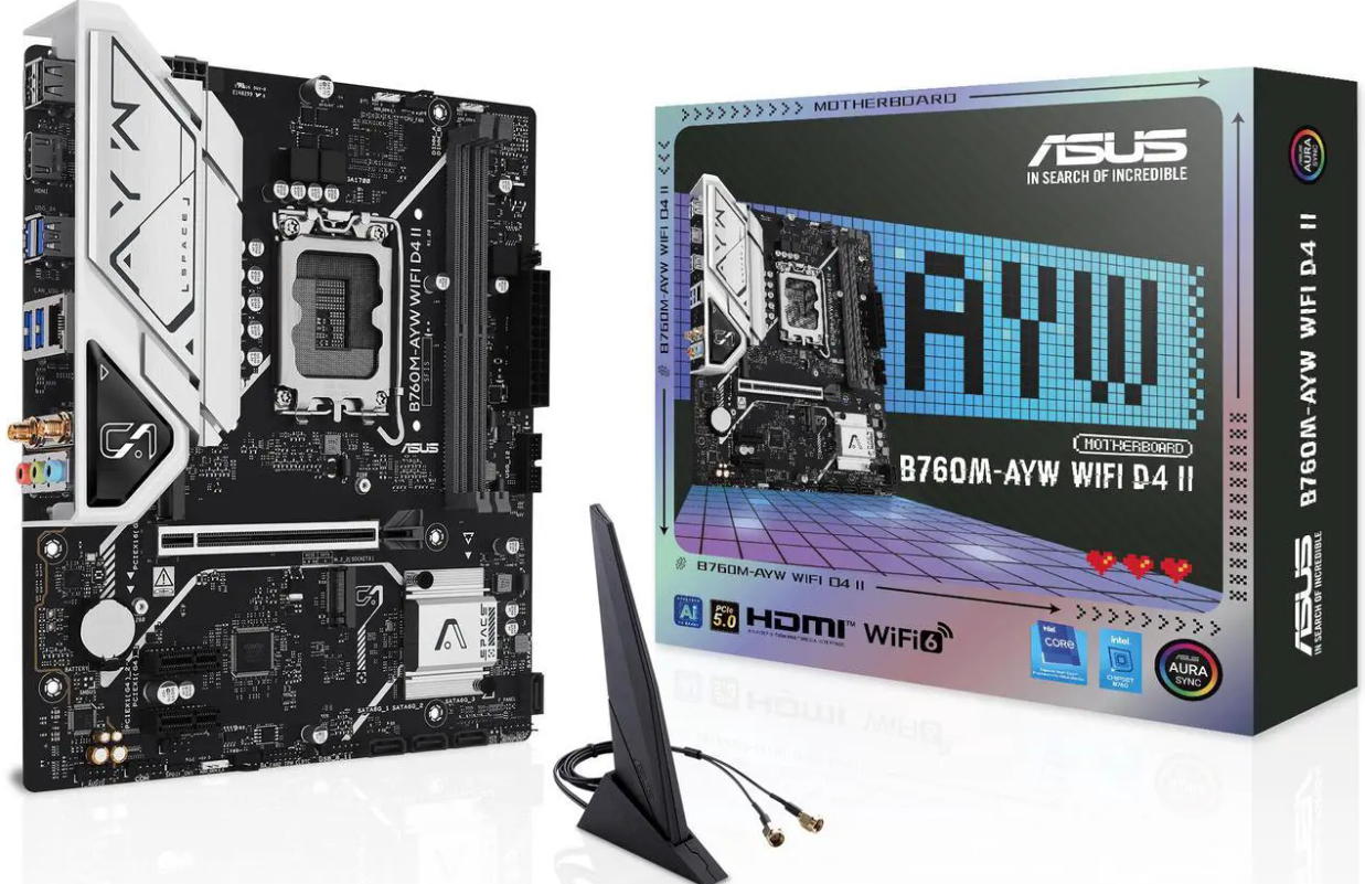 ASUS B760M-AYW WIFI D4 II Intel B760 (LGA 1700) microATX mATX motherboard