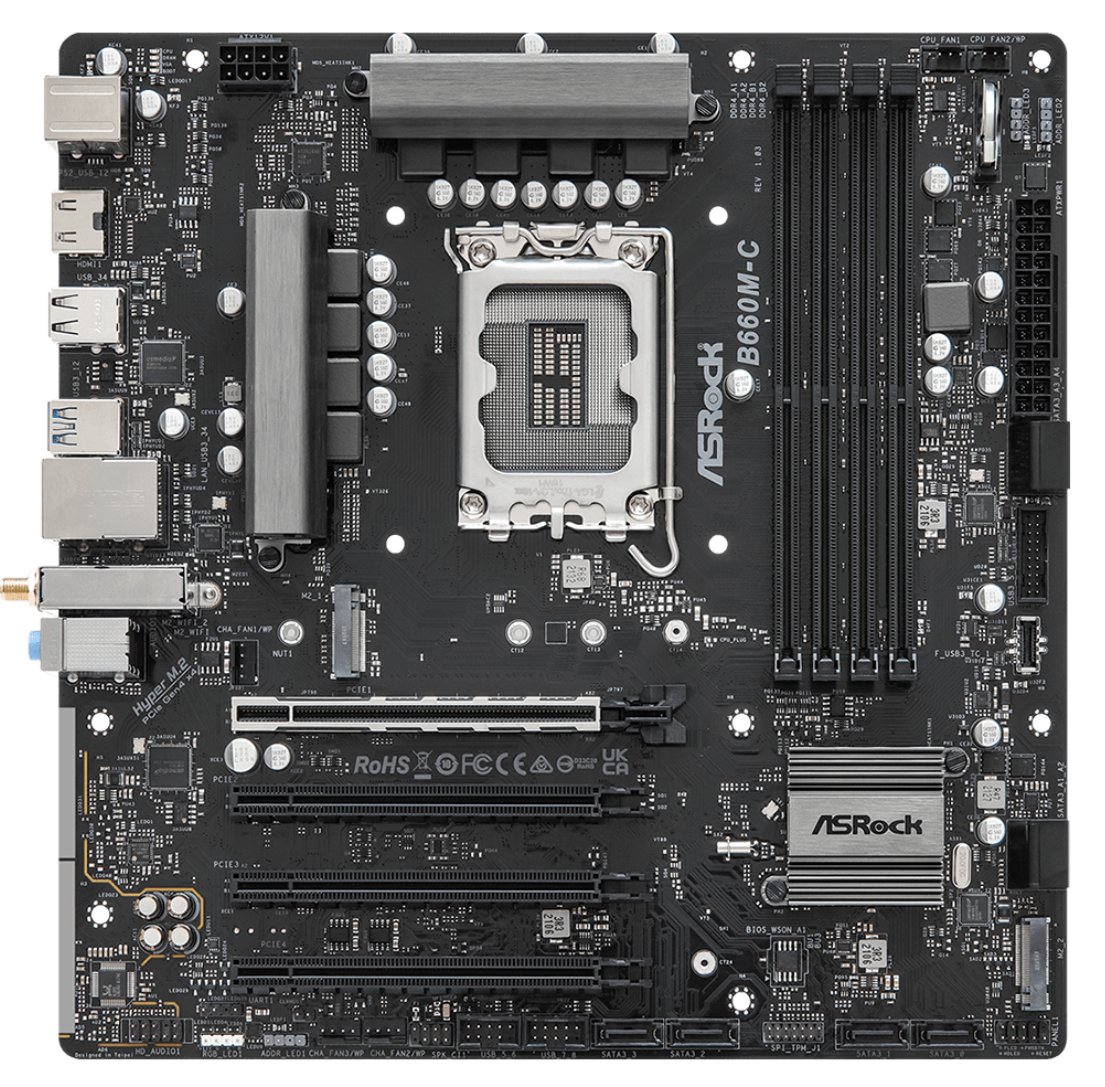 Asrock B660M-C Intel B660 Socket LGA1700 DDR4 Hdmi Micro ATX Motherboard