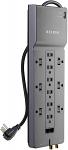 Belkin 12-Outlet Power Strip Surge Protector with 10-Foot Cord and Telephone, Ethernet, Coaxial Protection,BE112234-10, Black