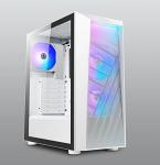 AZZA SENTINEL White Mid-Tower ATX Gaming/ 3*ARGB Fans/ ARGB Lighting/ USB3.0 Type-C/ Tempered Glass Clear Side Window